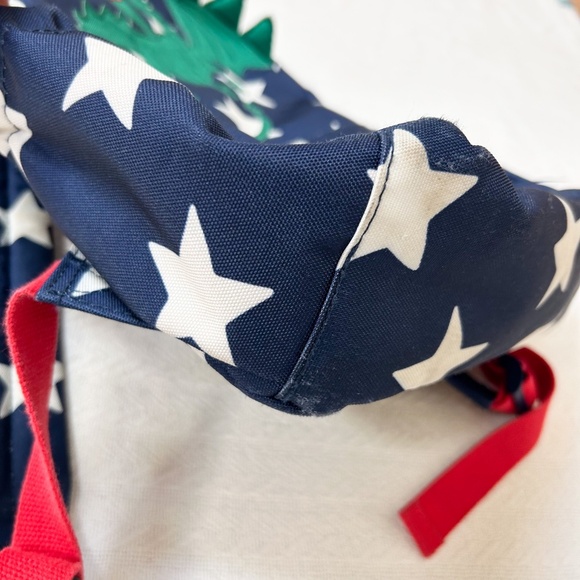 BODEN dragon navy backpack, green white stars - charming, playful, whimsical - Picture 6 of 16